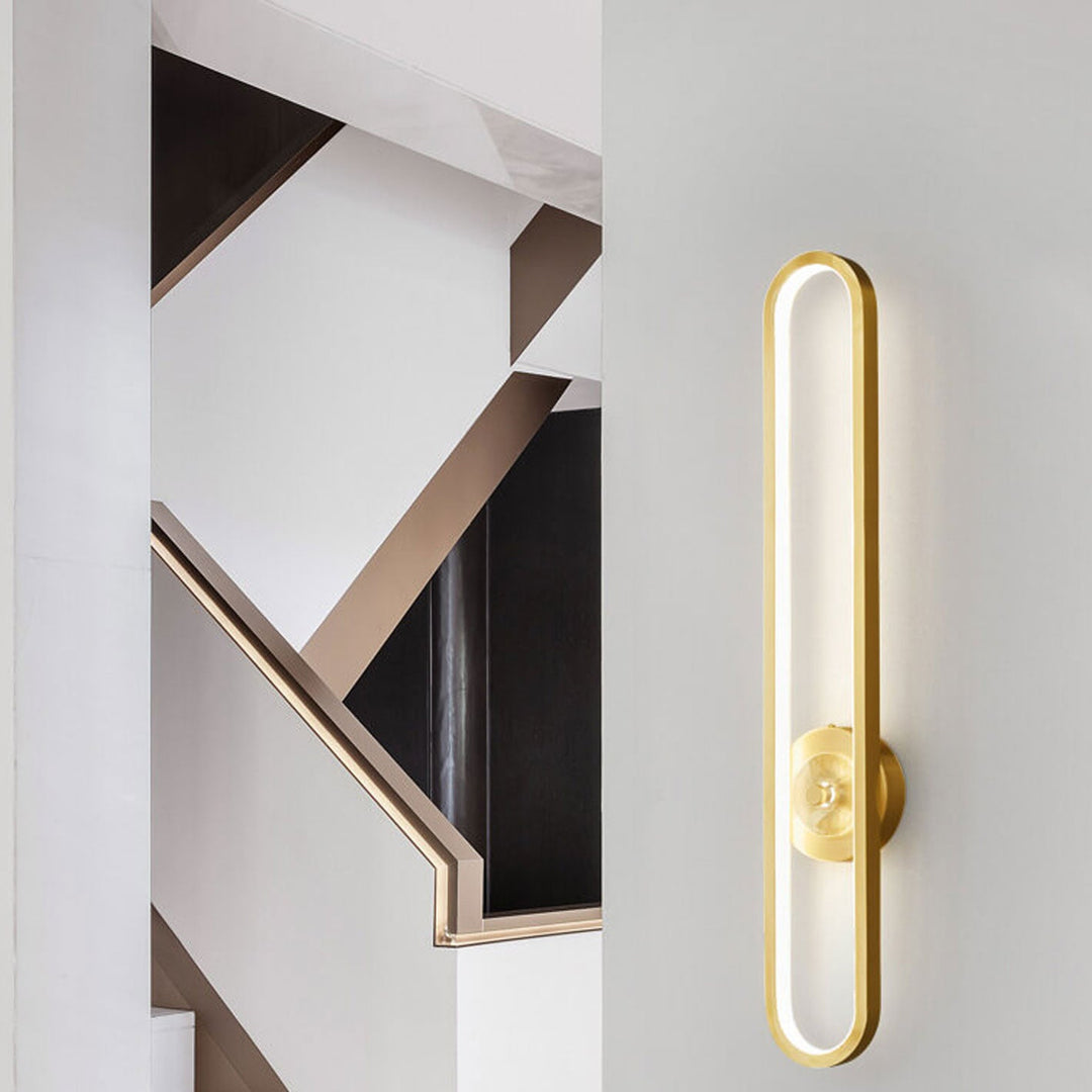Lampe murale LED Nordic Light Luxury en laiton massif avec long anneau 