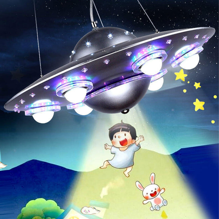 Lustre Enfant LED Soucoupe Volante OVNI Dessin Animé Créatif 