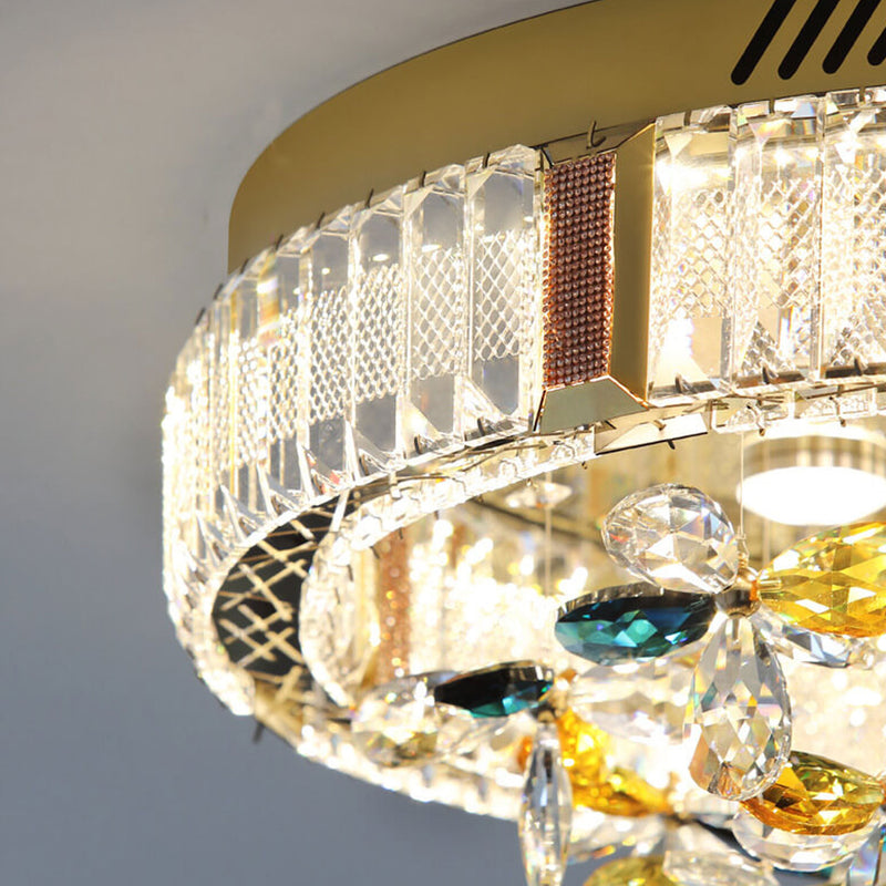 Moderne Jane Clover Edelstahl-Kristall-LED-Einbau-Deckenleuchte