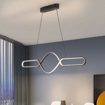 Modern Simple Line Staggered Spiral Design LED Chandelier