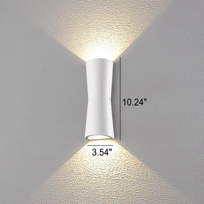 Simple Outdoor Cylindrical Two-Way Spotlight Aluminum Glass Waterproof LED Wall Sconce Lamp