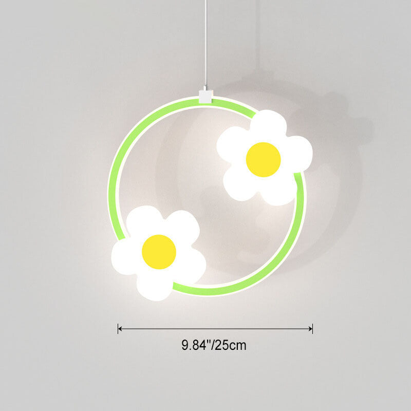 Moderne Einfachheit Runde Rechteckige Blumen Eisen Acryl LED Pendelleuchte Für Schlafzimmer 