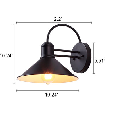 Retro Industrial Barn Iron Antique 1-Light Outdoor Waterproof Wall Sconce Lamp