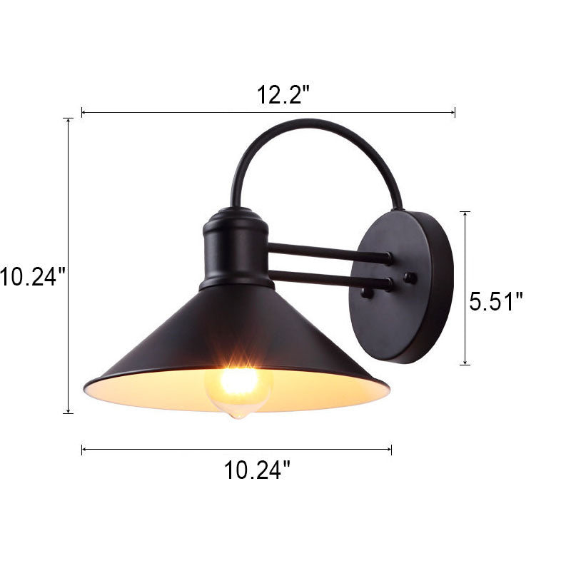 Retro Industrial Barn Iron Antique 1-Light Outdoor Waterproof Wall Sconce Lamp