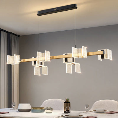 Moderner minimalistischer Licht-Luxus-Hardware-Acryl-LED-Insel-Licht-Kronleuchter 