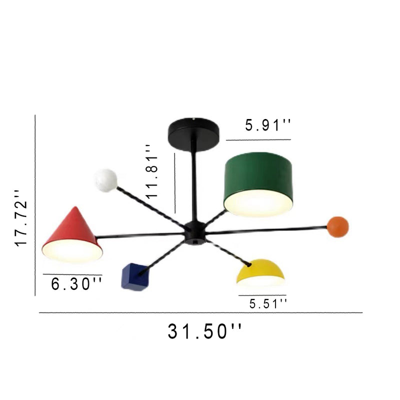 Moderner Acrylschirm mit mehreren geometrischen LED-Kreativen Kronleuchtern 