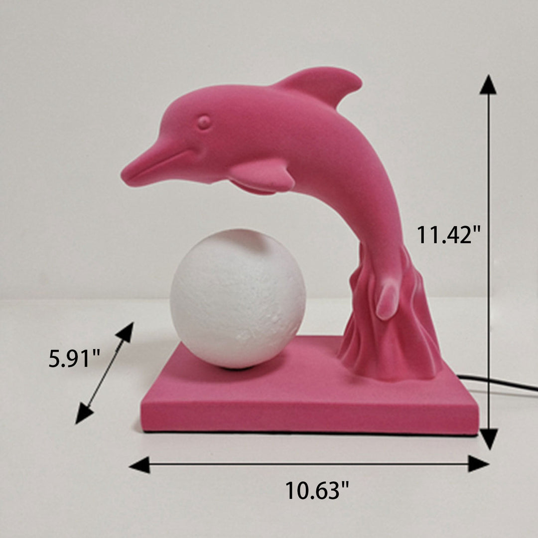 Lampe de Table 1 Lumière avec Abat-jour en Forme de Dauphin Créatif Nordique 