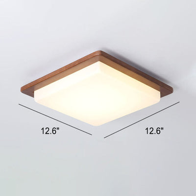 Moderne quadratische LED-Deckenleuchte aus chinesischem Walnussholz 