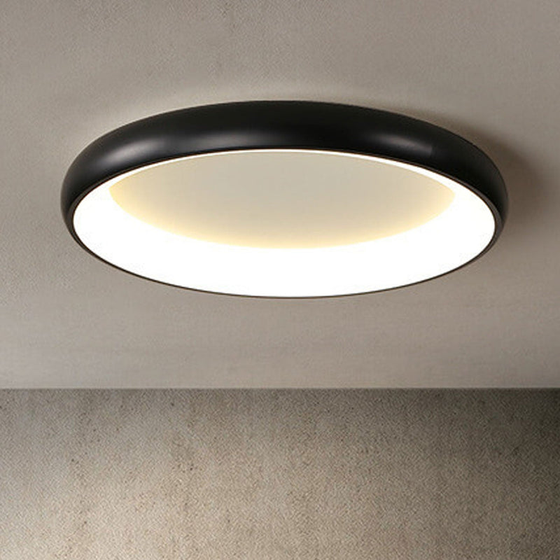 Modern Minimalist Round Aluminum Acrylic LED Flush Mount Ceiling Light