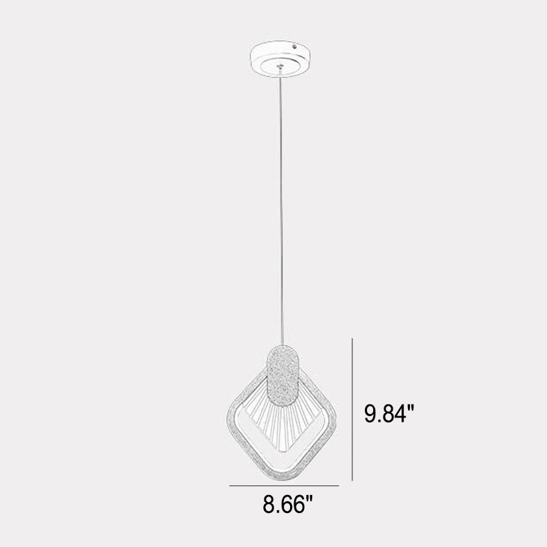 Nordic Simple Square/Round Scallop Pattern Design LED Pendant Light