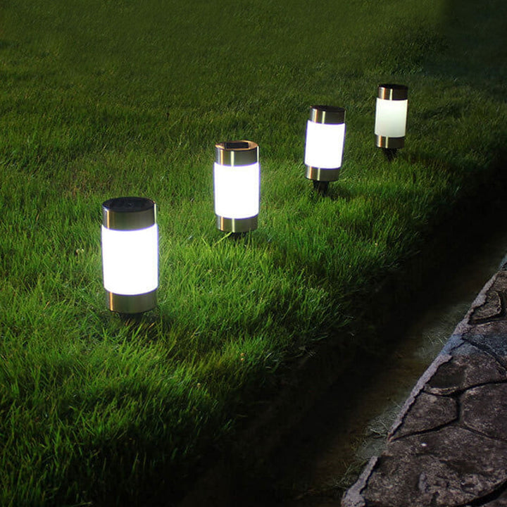 Solar Kunststoff Zylindrisches Design LED Außen Rasenlicht 