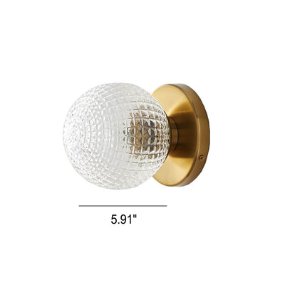 Nordic Retro Plaid Spherical Design 1-Light Wall Sconce Lamp