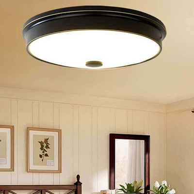 Vintage Luxury Round Glass LED Flush Mount Ceiling Light