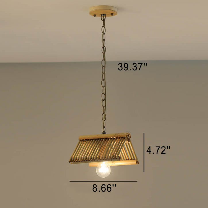 Moderner chinesischer antiker Bambus-Dach-Design 1/2/3-Licht-Kronleuchter 