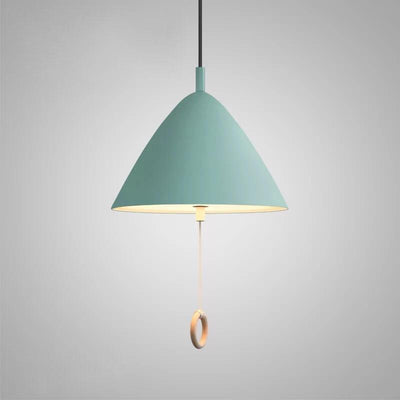 Moderne Macarons Verjüngte Metall 1-Licht Pendelleuchte mit Zugring 