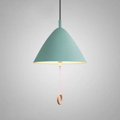 Modern Macarons Tapered Metal 1-Light Pendant Lighting with Pull Ring