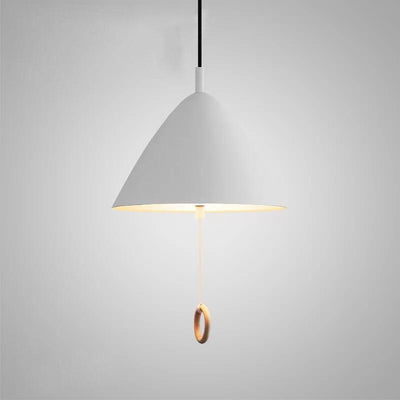 Modern Macarons Tapered Metal 1-Light Pendant Lighting with Pull Ring