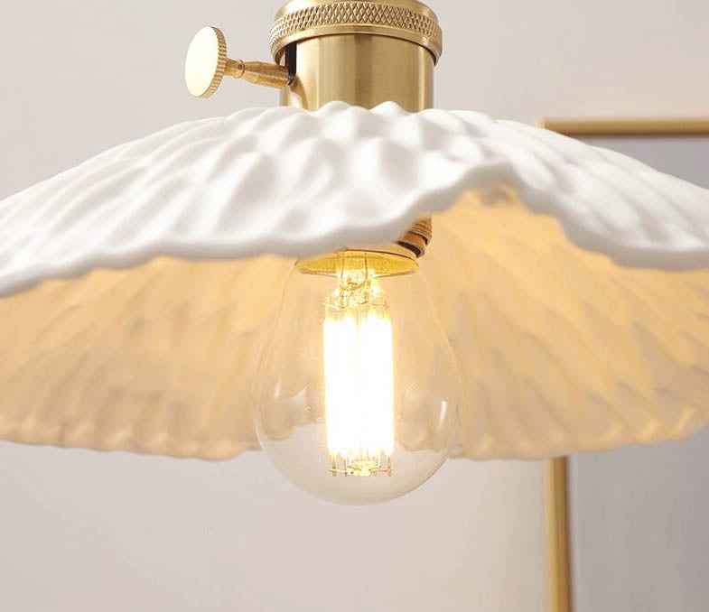 Vintage Ceramic Petal 1-Light Pendant Light