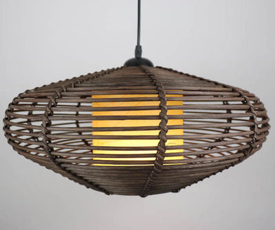 Rattan Weaving 1-Light Globe Pendant Light