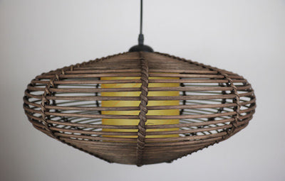 Rattan Weaving 1-Light Globe Pendant Light