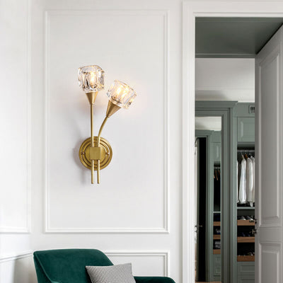 Modern Flower Shape 2-Light Armed Sconce Lamp