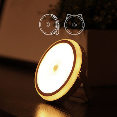 Creative Cat Shape Hangable Magnetic LED Night Light Cabinet Bedside Lamp