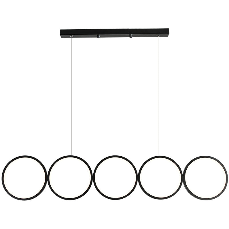 Nordic Creative Iron Acrylic 5-Circle LED Chandelier