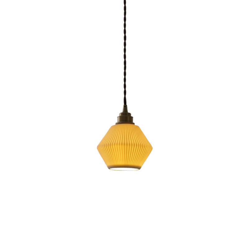 Vintage Ceramic Hexagonal Shape 1-Light Pendant Light