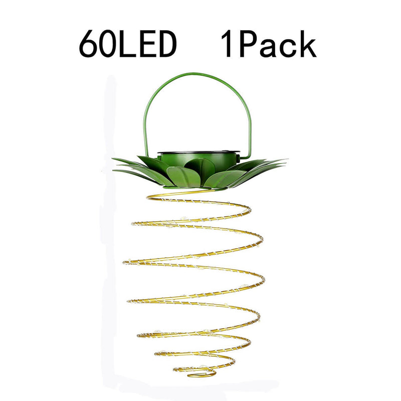 Solar Pineapple Iron Lantern LED Copper Wire Outdoor Waterproof Garden Decorative Hanging Lights