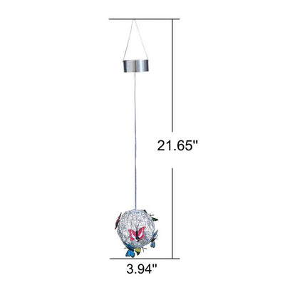 Solar Outdoor Waterproof Hanging Butterfly Ball LED Outdoor Pendant Light