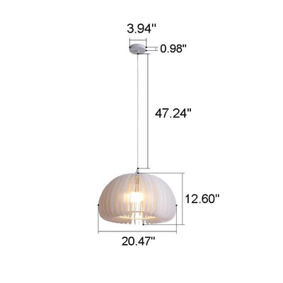 Nordic White Pumpkin Acrylic 1-Light Pendant Light