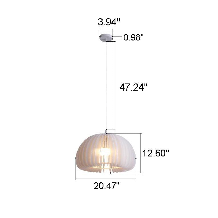 Nordic White Pumpkin Acrylic 1-Light Pendant Light