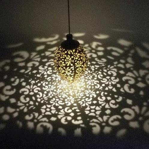 Lampe suspendue d'extérieur à LED en forme de goutte creuse, étanche, en fer solaire, pour l'extérieur 