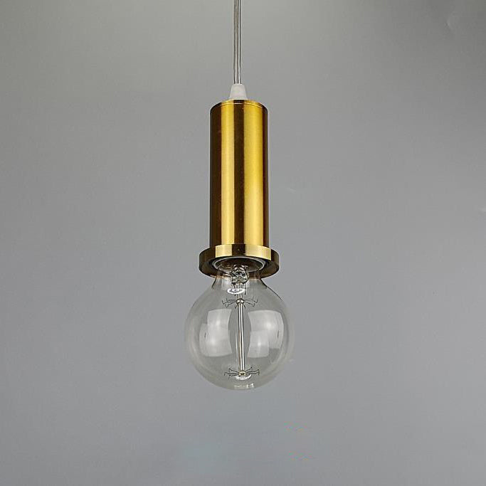 Modern Minimalist Gold Plated Metal Stalk 1-Light Pendant Light