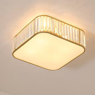 Modern Crystal Square 5-Light Flush Mount Ceiling Light