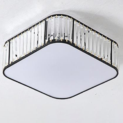 Modern Crystal Square 5-Light Flush Mount Ceiling Light