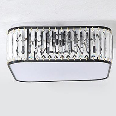 Modern Crystal Square 5-Light Flush Mount Ceiling Light