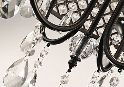 Modern Crystal Fishnet Shaped Round Shade 4-Light Chandelier