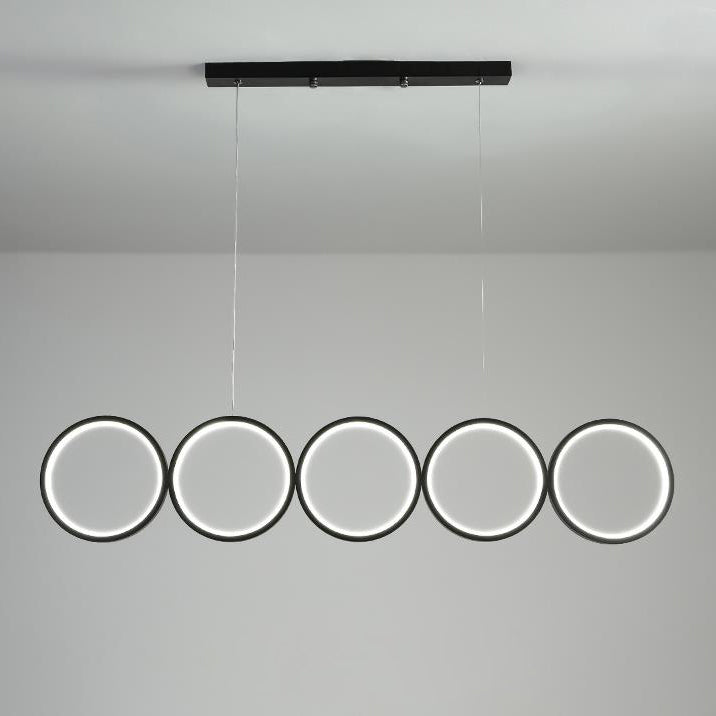 Nordic Creative Iron Acrylic 5-Circle LED Chandelier