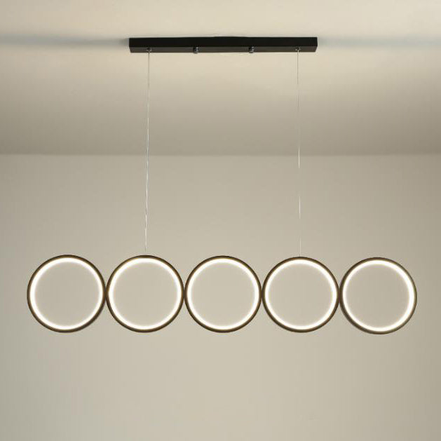 Nordic Creative Iron Acrylic 5-Circle LED Chandelier