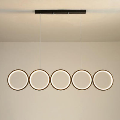 Nordic Creative Iron Acrylic 5-Circle LED Chandelier