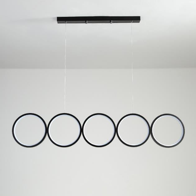 Nordic Creative Iron Acrylic 5-Circle LED Chandelier