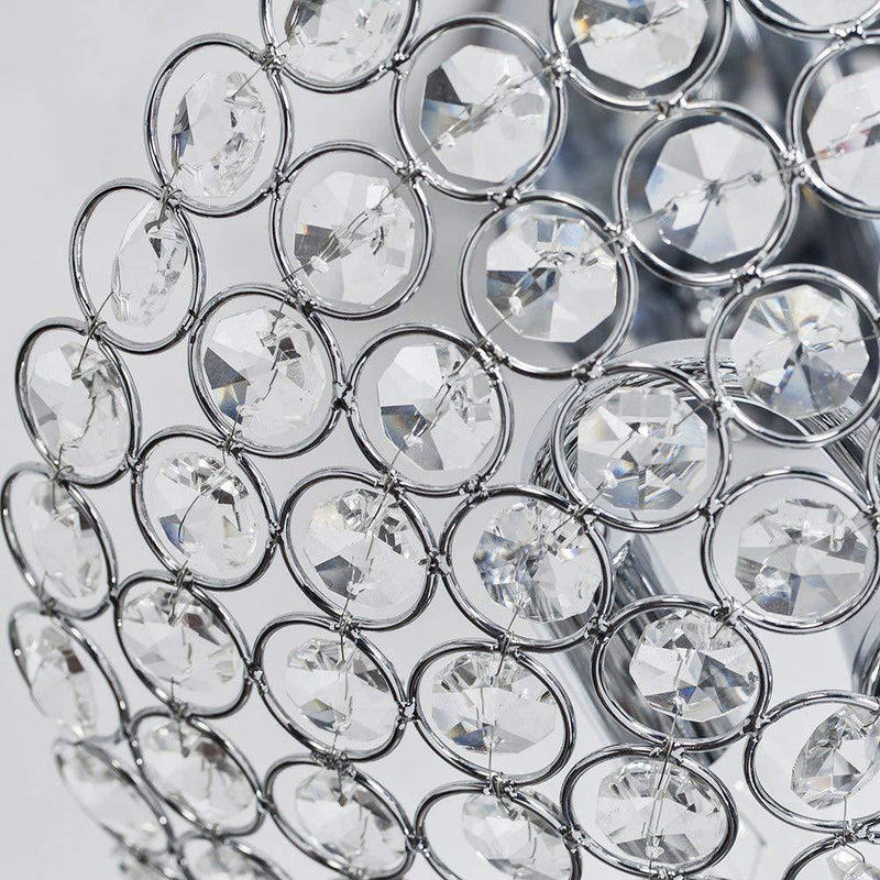 Modern Crystal Hemispherical Particle 1-Light Flush Mount Light