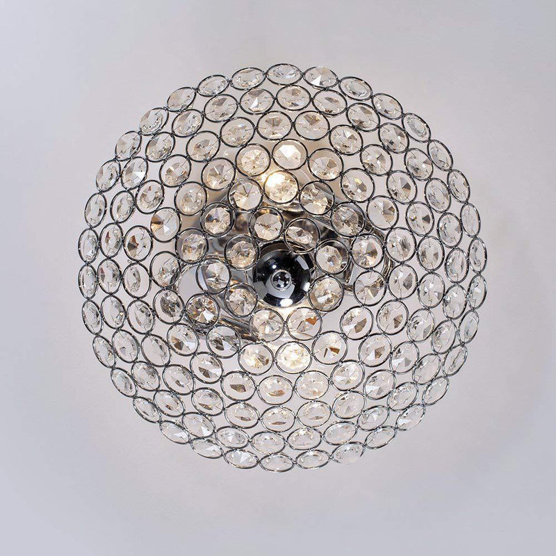 Modern Crystal Hemispherical Particle 1-Light Flush Mount Light