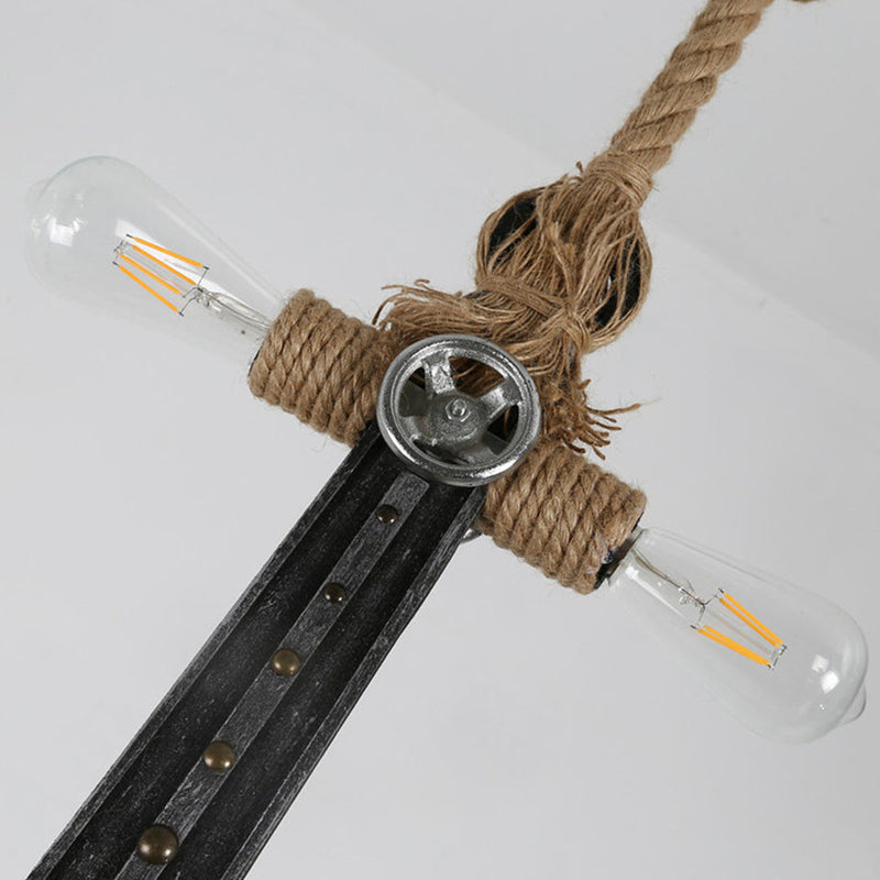 Industrielle Eisen Retro Ankerform 2-Licht Pendelleuchte 