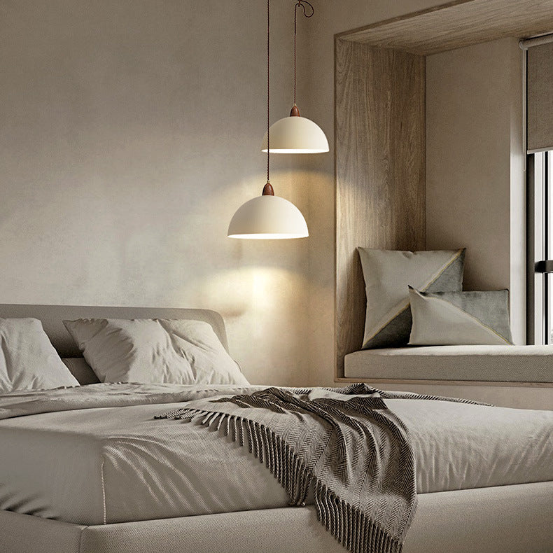 Luminaire suspendu à 1 lumière en forme de bol inversé de style japonais industriel contemporain en fer 