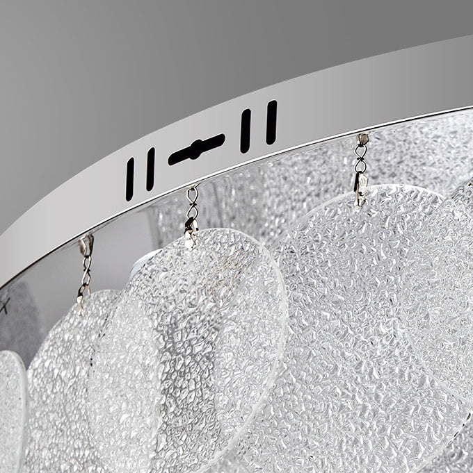 Modern Minimalist Round Glass Hanging Piece LED Flush Mount Light