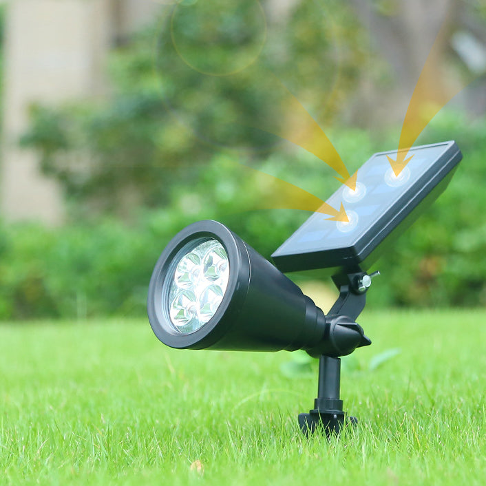 Modern Simplicity Solar Waterproof Conical Spotlight LED Outdoor Floor Plug Light