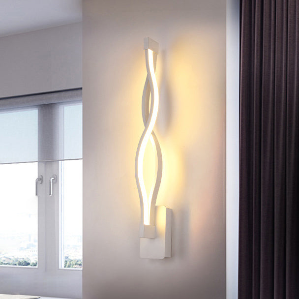 Modern Minimalist Aluminum Wave Shape LED Wall Sconce Lamp