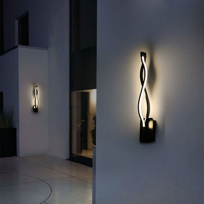 Modern Minimalist Aluminum Wave Shape LED Wall Sconce Lamp